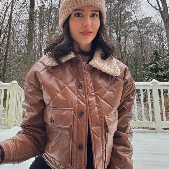 SHEIN Jackets & Blazers - Fake leather jacket